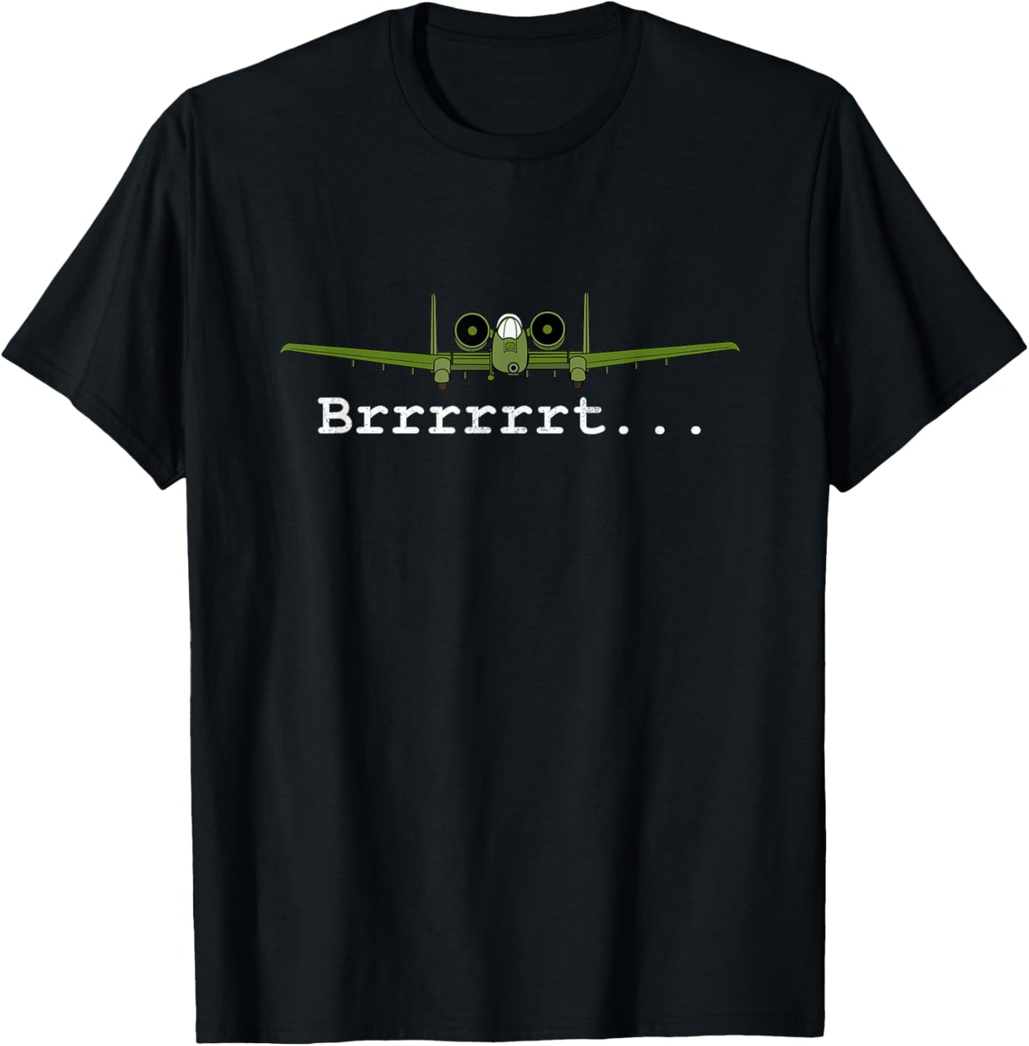 Dinosaurus Rekx A-10 Thunderbolt II Warthog Retro Graphic T-Shirt - Black, Unisex-Adults, Small