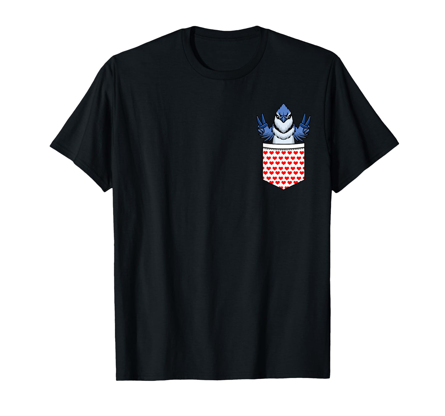 Blue Jay Bird Cyanocitta Cristata In Pocket T-Shirt