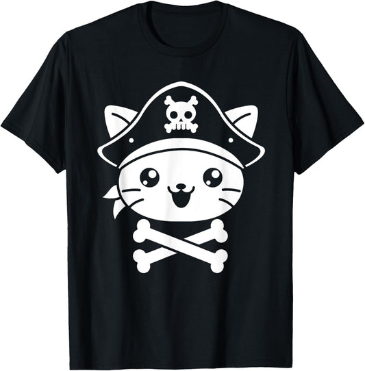 Pirate Cat Crossbones Cat Lover Kitty Cats Kitten Owner T-Shirt