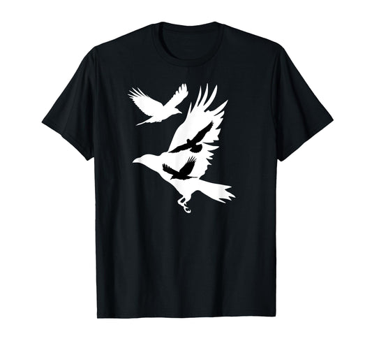 Crows in Flight Crow Raven Blackbird Bird Ornithology T-Shirt
