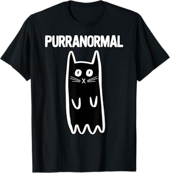 Purranormal Ghost Cat Shirt Paranormal Halloween Kitty Cat