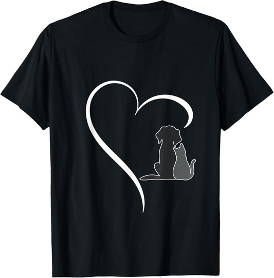 Dog and Cat Heart Pet Lover T-Shirt