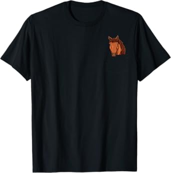 Horse Pocket Horse In Pocket Horse Peeking Funny Farming T-Shirt