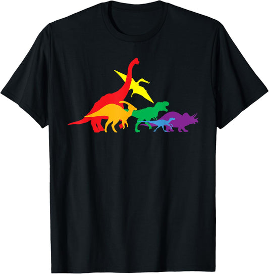 Dinosaur Rainbow LGBT+ Pride Colors T-Shirt