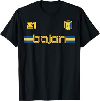 BAJAN Patriotic Retro Jersey Barbados Flag Women Kids Men T-Shirt