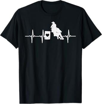 Heartbeat Barrel Racing Riding Rodeo Horse Racer Rider Gift T-Shirt