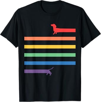 Funny LGBT gay pride Dachshund rainbow flag dog gift T-Shirt for Men Women