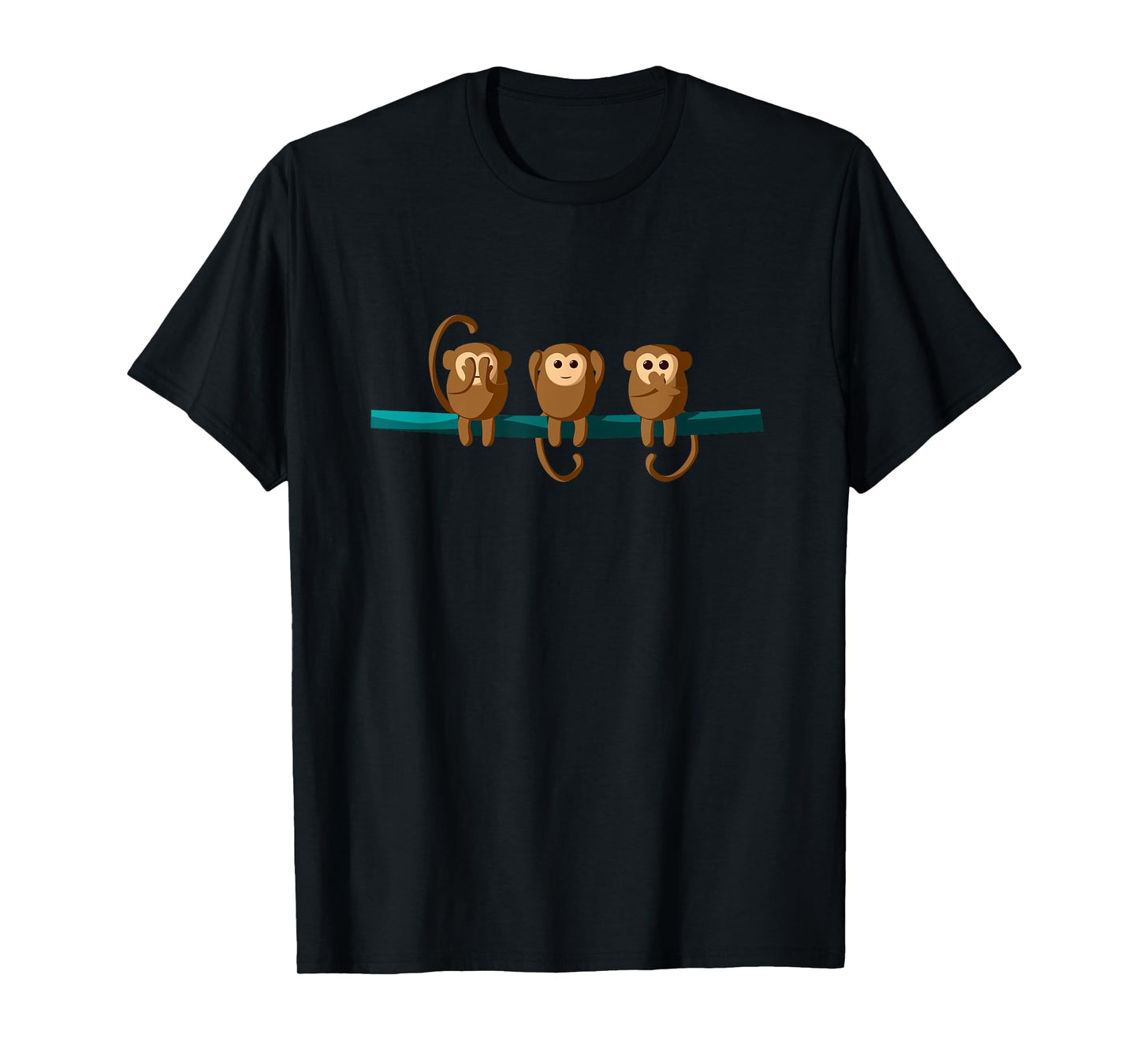 Funny Three Wise Monkeys See Hear Speak No Evil T-Shirt T-Shirt