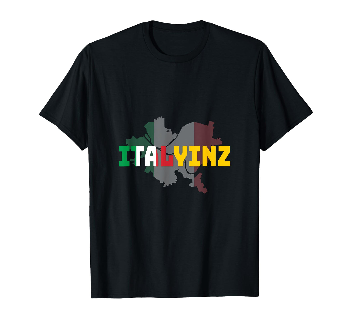 ITALYINZ Pittsburgh Black and Gold Italian Flag T-Shirt T-Shirt