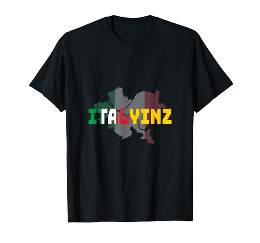 ITALYINZ Pittsburgh Black and Gold Italian Flag T-Shirt T-Shirt