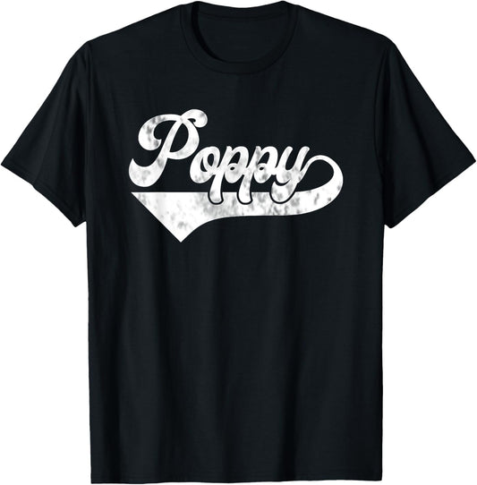 Mens Poppy Vintage Retro Father's Day for Papa Grandpa T-Shirt