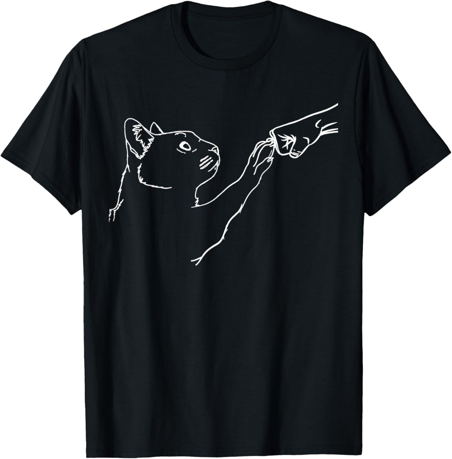 Cat And People Punch Hand Cat Man Friendship Bump Cat's Paw T-Shirt