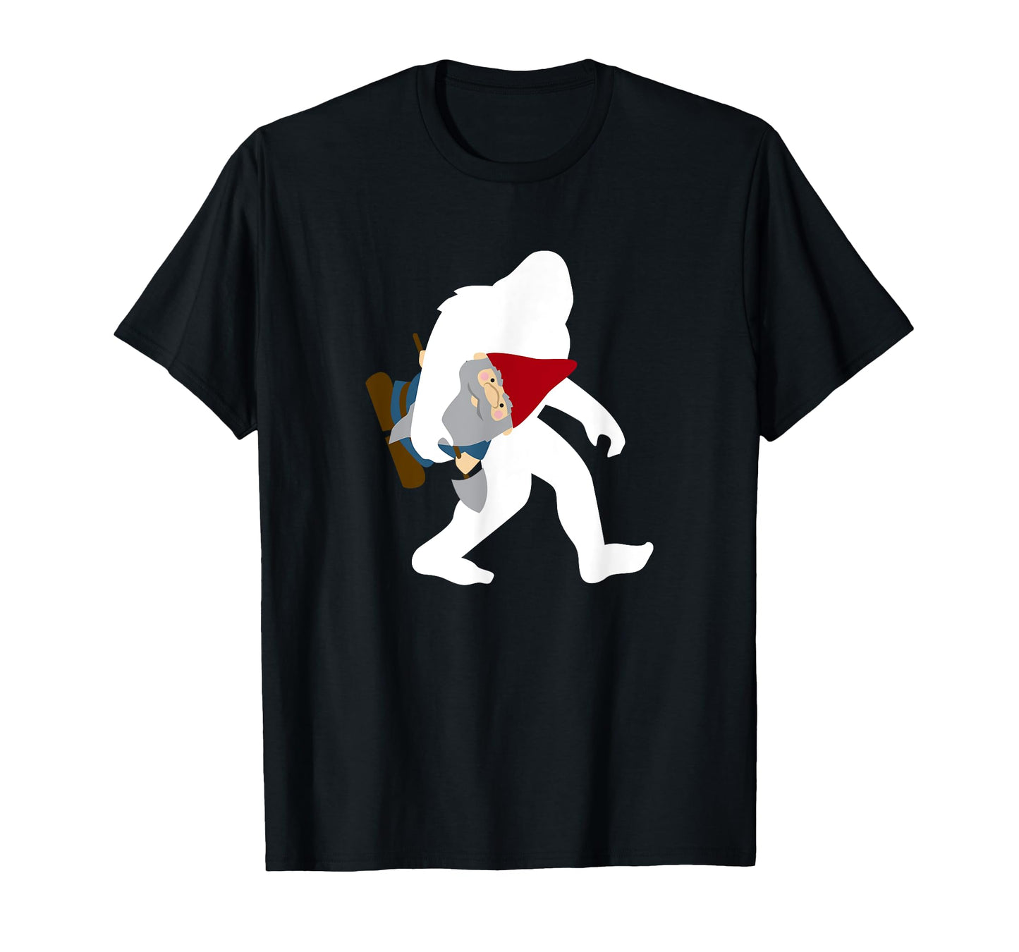 Bigfoot Carrying Gnome Funny Cute Sasquatch Gift T-Shirt
