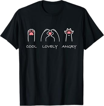 Funny Angry Cute Cat Paw for Cat Lovers T-Shirt for Men Women Kids