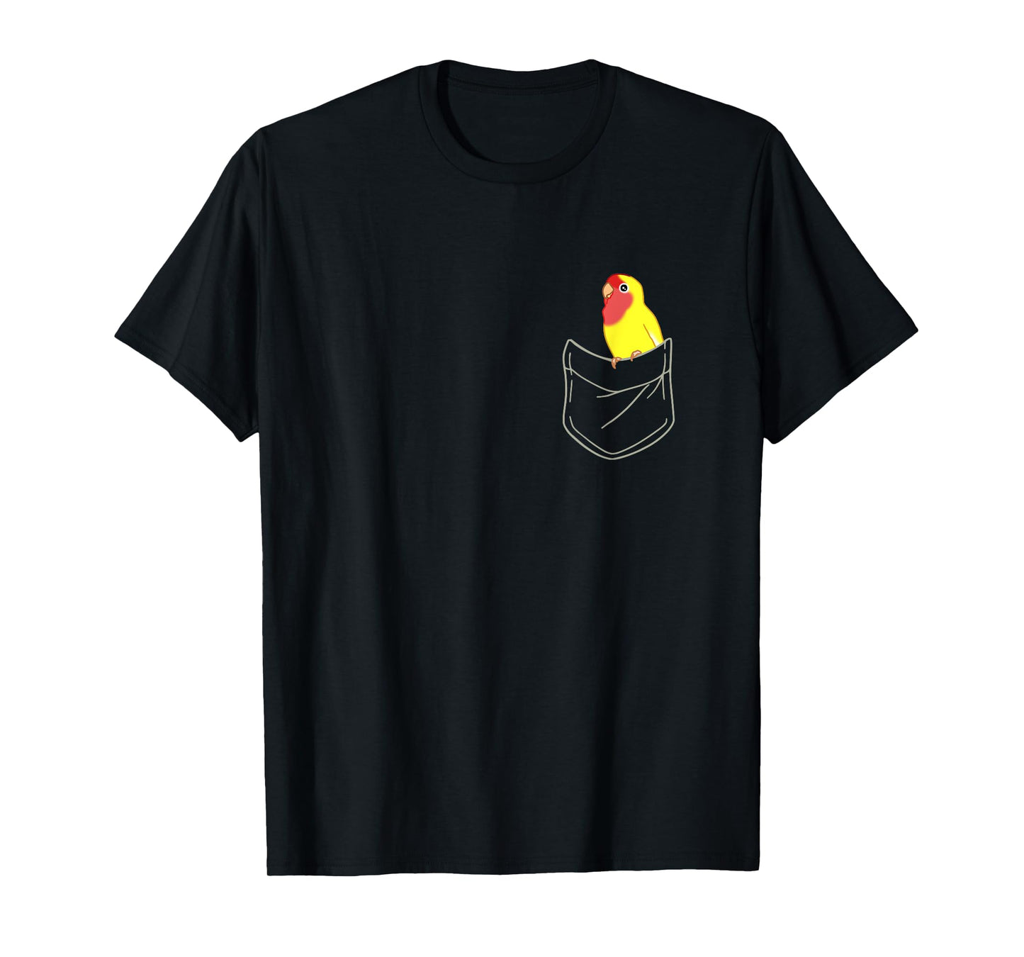 Pocket Yellow Lovebird Cute Peach Faced Lovebird Birb memes T-Shirt
