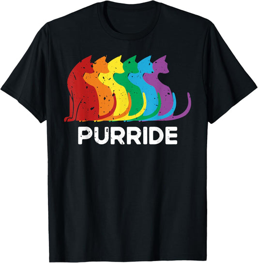 Purride Cat Pride Ally LGBT Community Rainbow Pride T-Shirt