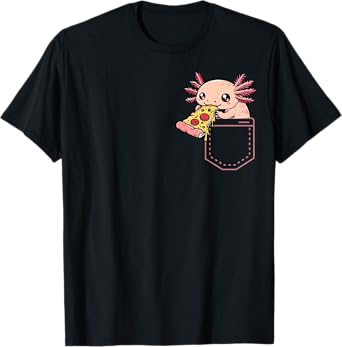 Axolotl Pizza Pocket Snacks Fun Snaxalotl Axolotl In Pocket T-Shirt