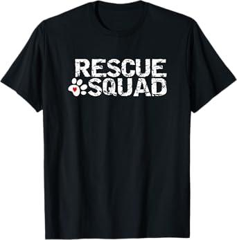 Animal Rescue Squad White Distressed Text Novelty T Shirt T-Shirt