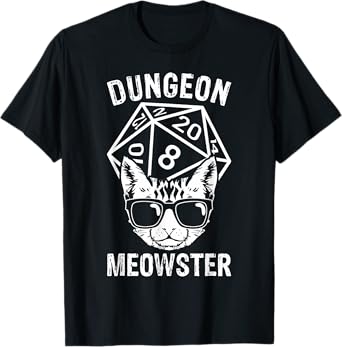 Dungeon Meowster Funny Cat Game Lover T-Shirt for Men Women Girls Kids