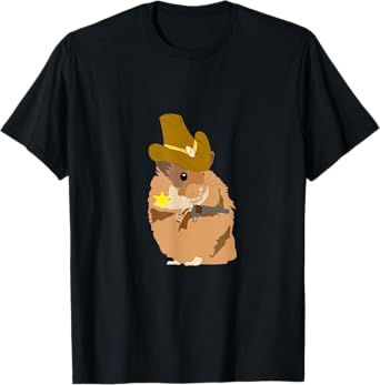 Cowboy Hamster Wild West Sherrif Hammy Howdy Rancer T-Shirt