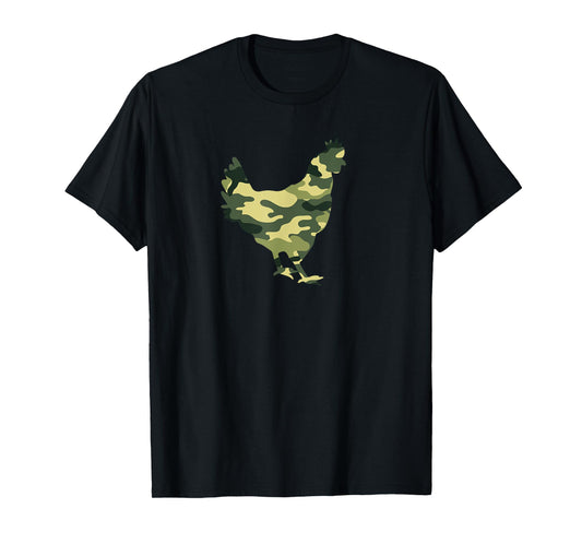 Camo Chicken Funny Camouflage Pattern Army Military Colors T-Shirt