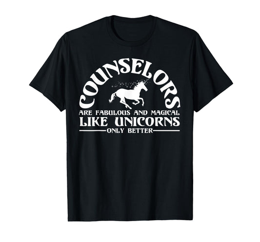 Funny Licensed Counselor Appreciation Unicorn Lover Humor T-Shirt