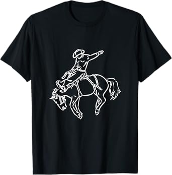 Vintage Rodeo Shirt Bucking Bronco Horse Riding Cowboy T-Shirt