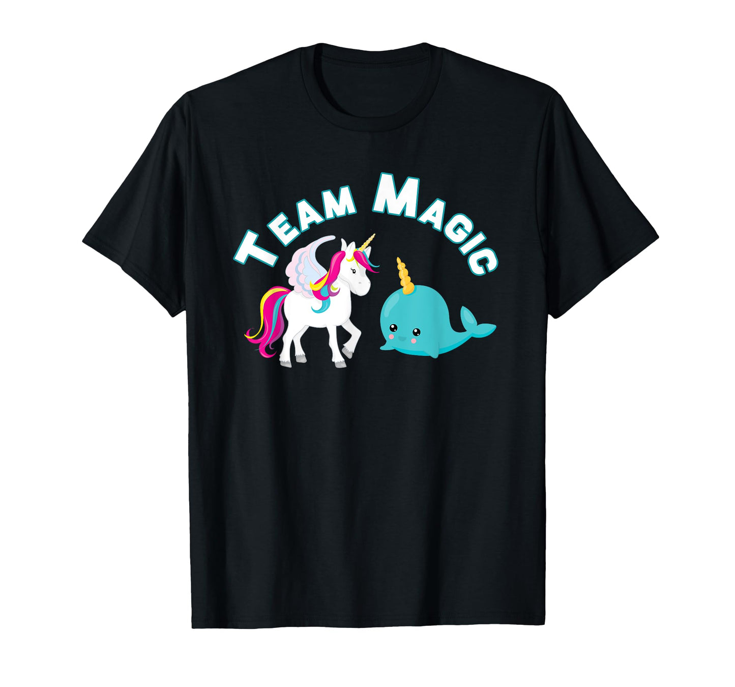 Cute Unicorn Shirt Rainbow Team Magic Narwal Whale T-Shirt