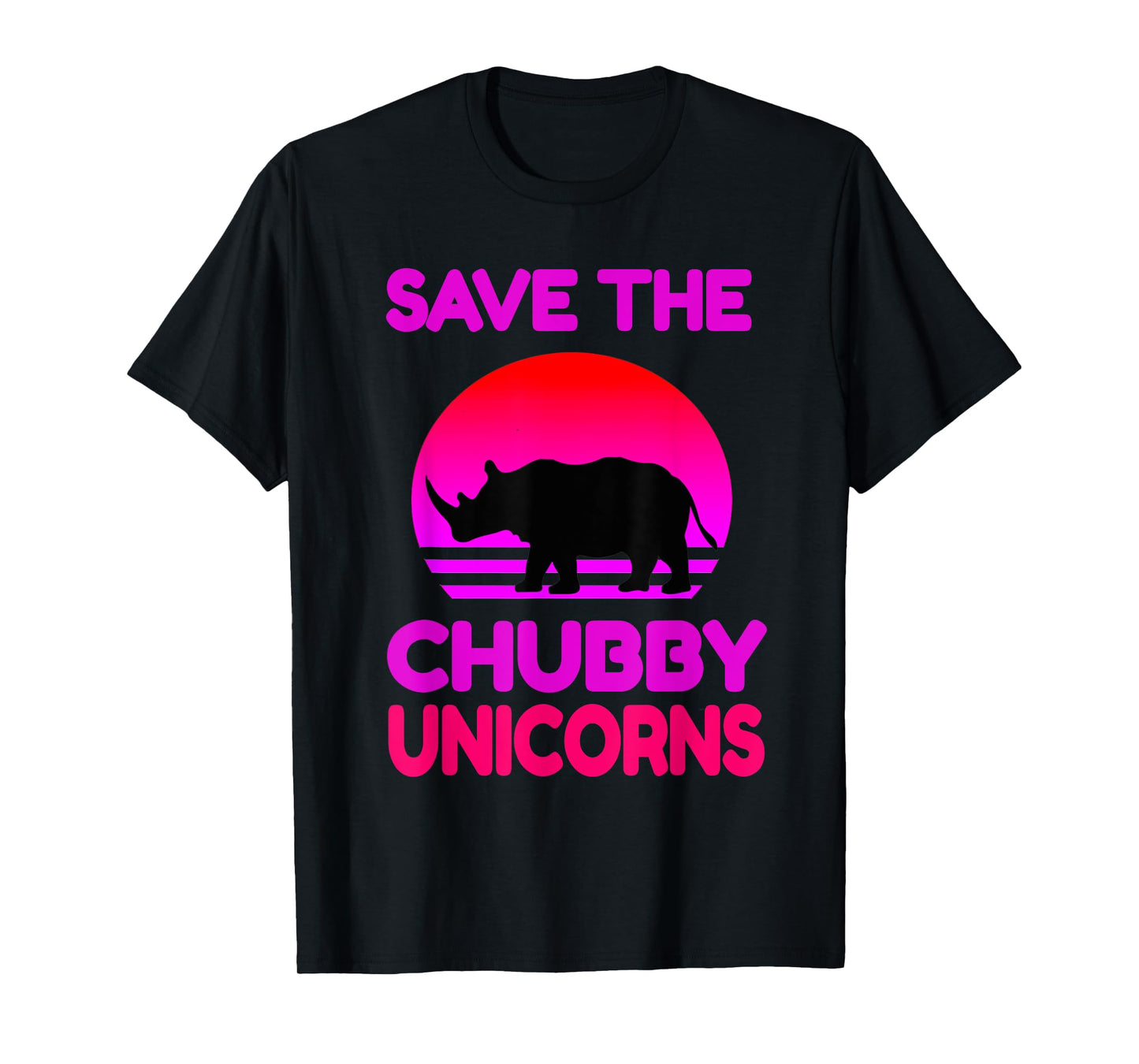 Save The Chubby Unicorns Retro Style Rhino T-Shirt