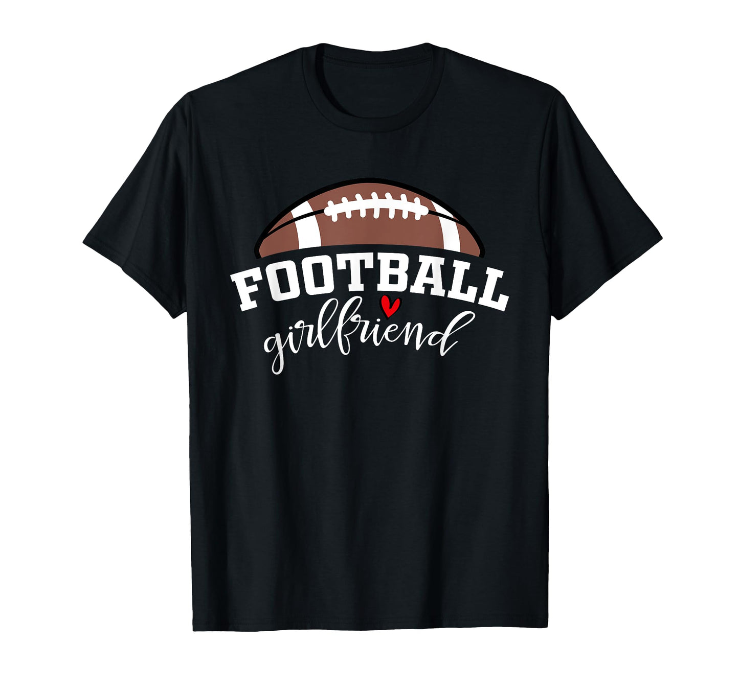 Football Girlfriend Biggest Fan Game Day Football Cheer T-Shirt