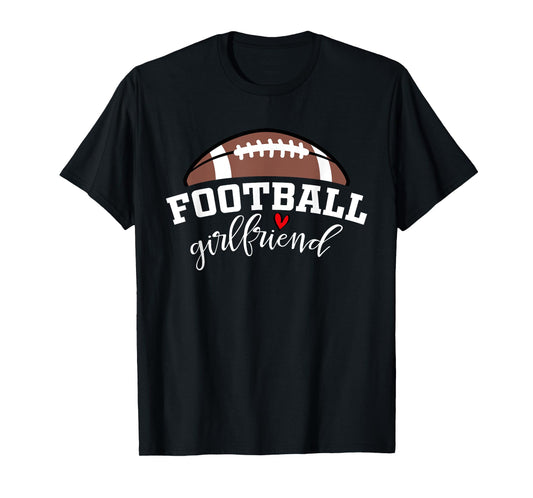 Football Girlfriend Biggest Fan Game Day Football Cheer T-Shirt