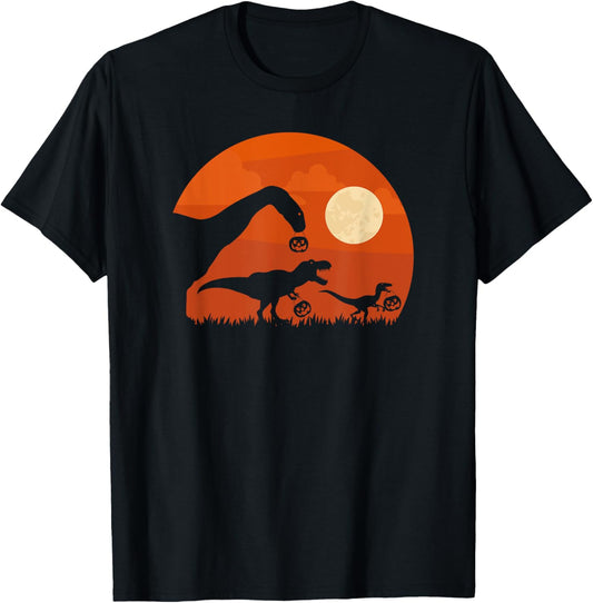 Halloween Dinosaur Shirt T-Rex Pumpkin Gift Kids T-Shirt