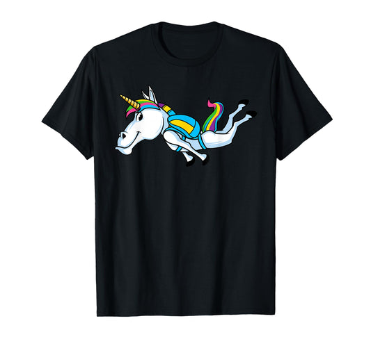 Funny Unicorn Sports Skydiving Magical Parachuting Skydiver T-Shirt