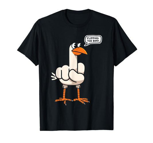 Funny Flipping The Bird Hilarious Graphic Casual Outfit T-Shirt