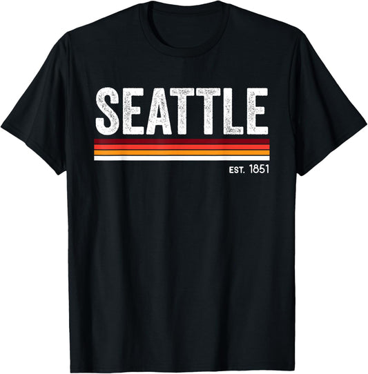 Vintage Seattle EST 1851 Souvenir Gift Retro Style T-Shirt