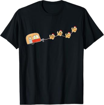 Camper Van Christmas Golden Retriever Sleigh X-mas Pajama T-Shirt