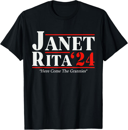 Janet Rita '24 Here Kawaii Dogs Cartoon Come The Grannies T-Shirt