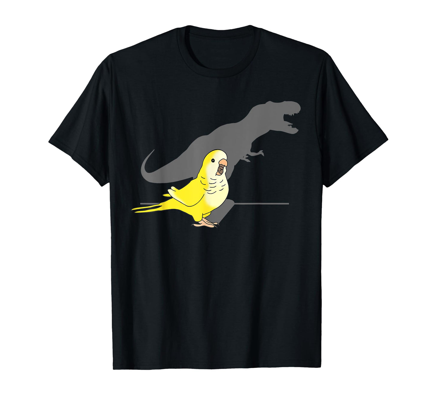 T-rex Yellow Lutino Monk Parakeet, Funny Birb memes Quaker T-Shirt