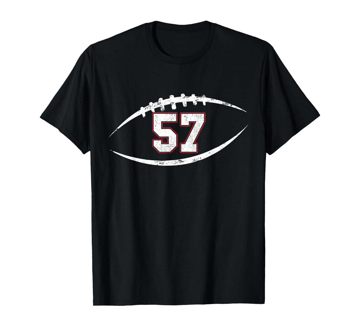 57 Number Vintage Football Player 57 Lucky Number Birthday T-Shirt