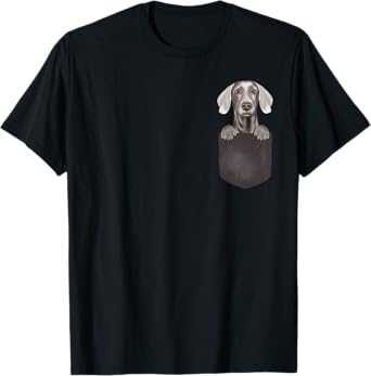 Dog In Pocket Funny Dog Lover Weimaraner T-Shirt for Men Women Kids