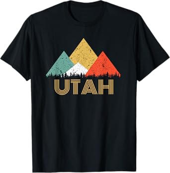 Retro Utah Mountain T Shirt for Men Women and Kids T-Shirt