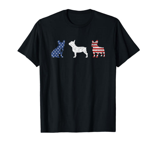 French Bulldog 4th of July Dog Patriotic USA Flag Man Woman T-Shirt