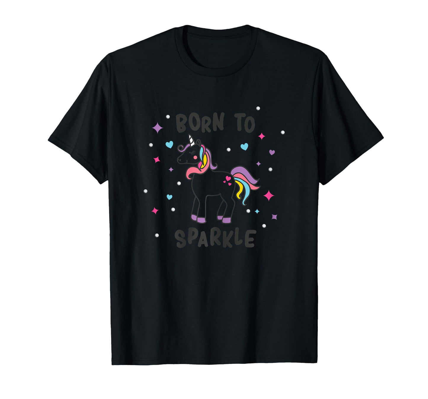 Born To Sparkle Unicorn Cute Girl's t-Shirt T-Shirt