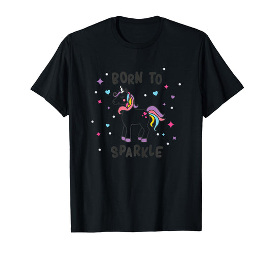 Born To Sparkle Unicorn Cute Girl's t-Shirt T-Shirt