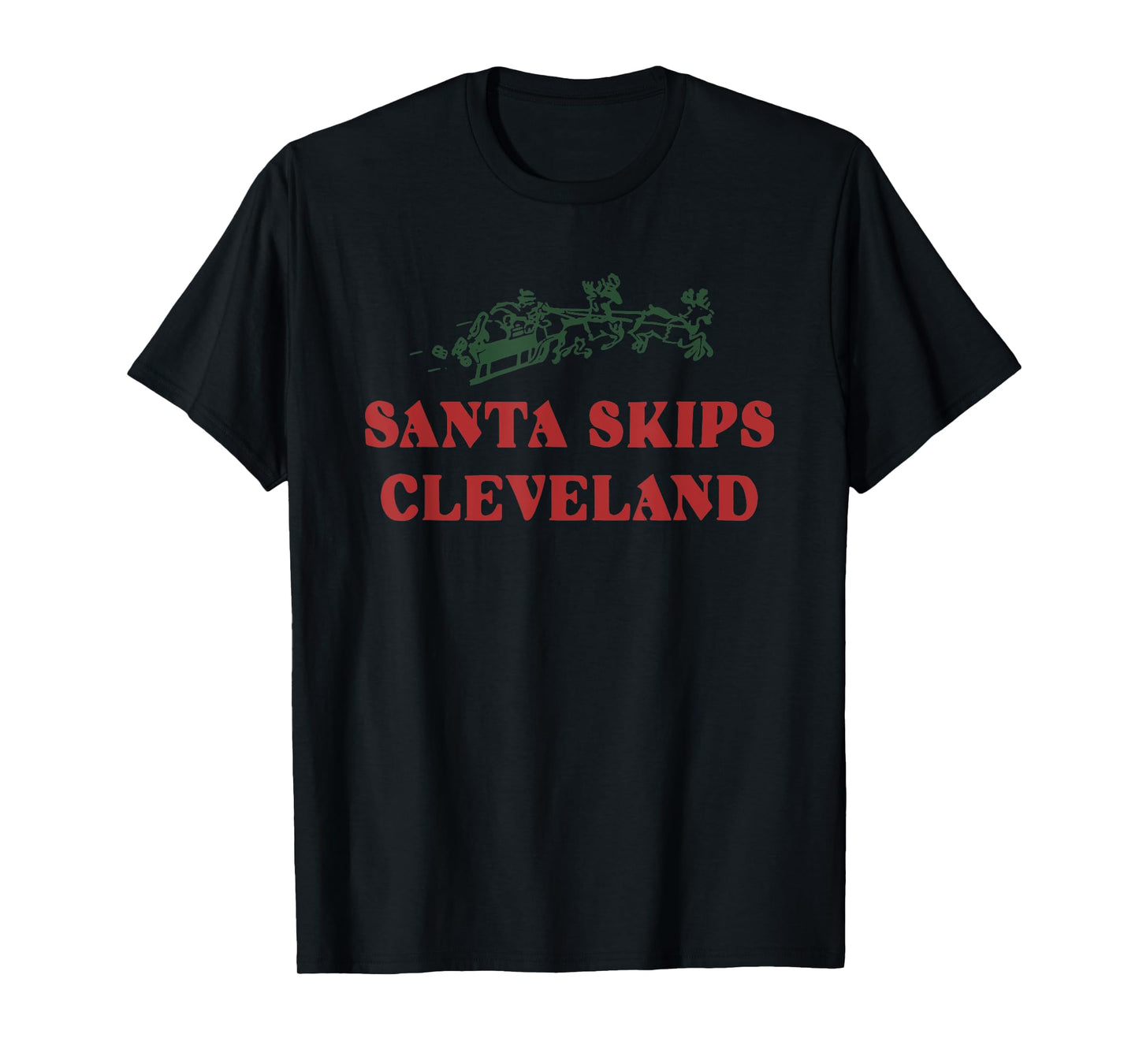 Santa Skips Cleveland Santa Reindeer Xmas Christmas 2024 T-Shirt