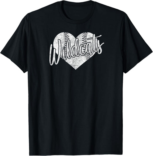 Wildcats Baseball Softball High School Team Mascot Mom T-Shirt