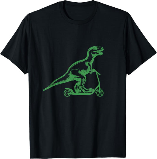 Dinosaur on a scooter tee shirt