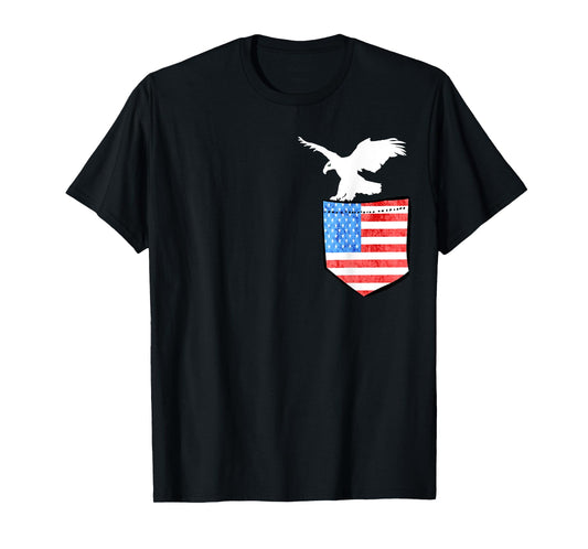 4th July USA Pocket Eagle Birds T-Shirts Gifts T-Shirt