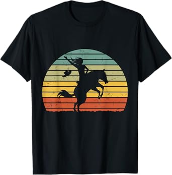 Girl Horse Riding Shirt Vintage Cowgirl Texas Ranch woman T-Shirt
