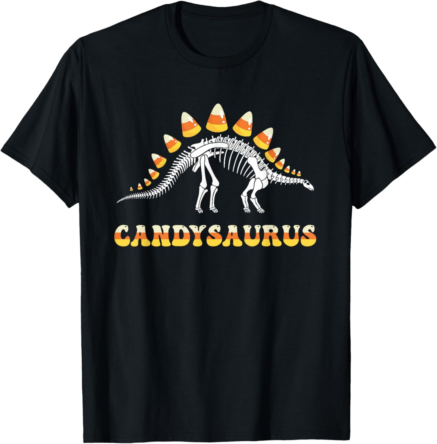Funny Candysaurus Candy Corn Toddler Kid Dinosaur Halloween T-Shirt
